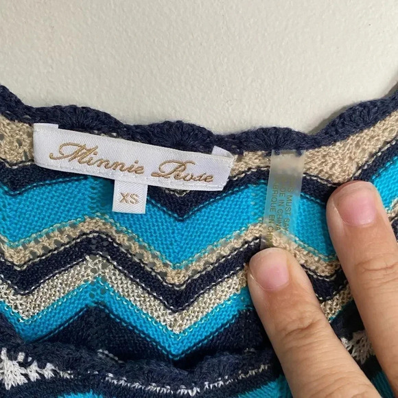 Minnie Rose Chevron Knit Sleeveless Dress Size XS - Picture 5 of 8